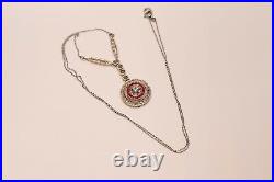 Antique Art Deco 18k Gold Natural Diamond And Caliber Ruby Decorated Necklace