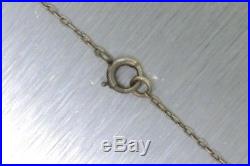 Antique Art Deco 1920s Filigree 14K White Gold Diamond Chain Necklace Pendant