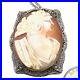 Antique Art Deco 1920s Womens Necklace Sterling Silver Cameo Pendant Vintage