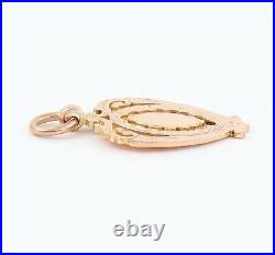Antique Art Deco 9Ct Rose Gold Fob / Pendant / Medal For Watch Chain / Necklace
