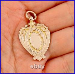 Antique Art Deco 9Ct Rose Gold Fob / Pendant / Medal For Watch Chain / Necklace