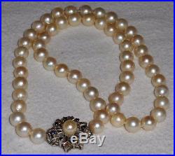 Antique Art Deco Art Nouveau White 750 18k Gold Sapphire Gemstone Pearl Necklace