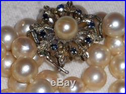 Antique Art Deco Art Nouveau White 750 18k Gold Sapphire Gemstone Pearl Necklace