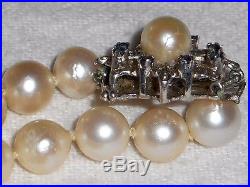 Antique Art Deco Art Nouveau White 750 18k Gold Sapphire Gemstone Pearl Necklace