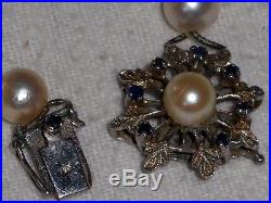 Antique Art Deco Art Nouveau White 750 18k Gold Sapphire Gemstone Pearl Necklace