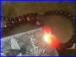 Antique Art Deco Bakelite Cherry Amber Bead Necklace 60 Grams