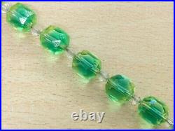 Antique Art Deco Bi Colour Uranium Glass Bead Necklace 1920
