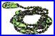 Antique Art Deco Black Green Foiled Glass Hand Knotted Lariat Necklace