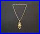 Antique Art Deco Brass Czech Glass Drop Pendant Necklace