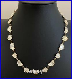 Antique Art Deco Czech Glass Floral Flower theme Necklace