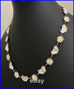 Antique Art Deco Czech Glass Floral Flower theme Necklace
