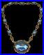 Antique Art Deco Czech Glass Necklace Blue Glass Multi Faceted Choker