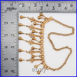Antique Art Deco Egyptian Revival Book Chain Necklace With Dangles circa 1920s