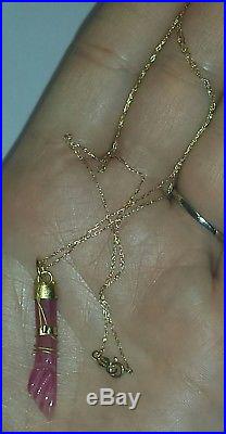 Antique Art Deco Era 14 K Gold Figa Fist Pendant & Necklace18L 1.94G