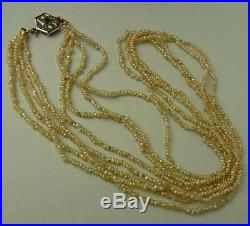 Antique Art Deco Era Four Strand Seed Pearl Necklace