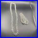 Antique Art Deco Faceted Quartz Rock Crystal Necklace & Bracelet Sterling Clasp