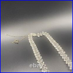 Antique Art Deco Faceted Quartz Rock Crystal Necklace & Bracelet Sterling Clasp