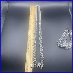 Antique Art Deco Faceted Quartz Rock Crystal Necklace & Bracelet Sterling Clasp