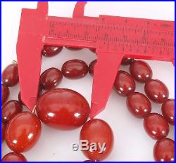 Antique Art Deco Faturan Cherry Amber Bakelite Bead Necklace, 86 g