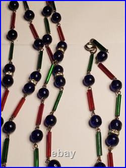 Antique Art Deco Flapper Style Glass Bead Necklace