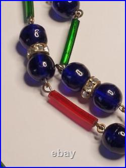 Antique Art Deco Flapper Style Glass Bead Necklace