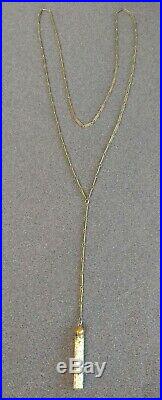 Antique Art Deco Floating Opal Pendant Lavalier Gold Filled Chain Necklace