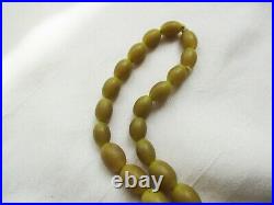 Antique Art Deco Fx Butterscotch Amber Celluloid Phenol Bead Vintage Necklace