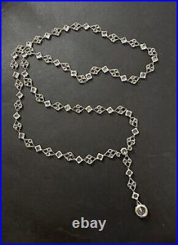 Antique Art Deco GERMANY Crystal Paste Open Back Long Beautiful Necklace 36