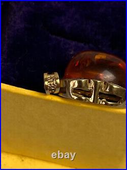 Antique Art Deco German Bohemian Necklace Pendant Gold 9ct 333 EF Amber