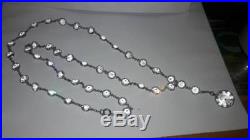 Antique Art Deco Germany Silver Openback Crystal Drop Necklace