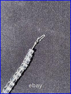 Antique Art Deco Graduated Cut Genuine Rock Crystal Necklace With Sterling Clasp