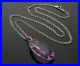 Antique Art Deco Italy Sterling Amethyst Glass Necklace C. 1920