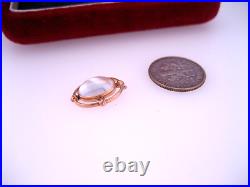 Antique Art Deco KOHN & CO 10K Gold Moonstone Cabochon Necklace Slide Pendant