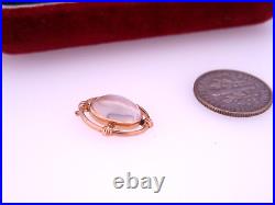 Antique Art Deco KOHN & CO 10K Gold Moonstone Cabochon Necklace Slide Pendant