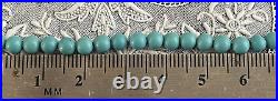 Antique Art Deco Long Natural Turquoise Bead Necklace 14k GF Clasp 48 Flapper