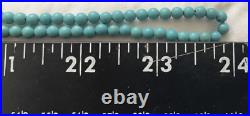 Antique Art Deco Long Natural Turquoise Bead Necklace 14k GF Clasp 48 Flapper