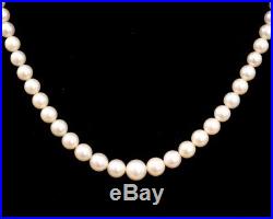 Antique Art Deco Mikimoto Cultured Pearl Necklace 73 Graduated 5-8mm Japanese