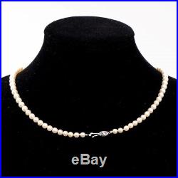 Antique Art Deco Mikimoto Cultured Pearl Necklace 73 Graduated 5-8mm Japanese