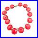 Antique Art Deco Molded Red Art Glass Seashell Choker Necklace