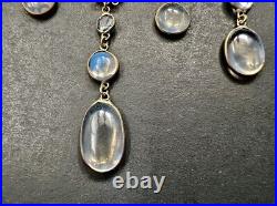 Antique Art Deco Necklace 1930's moonstone 9 karat 375 Yellow Gold (not singed)