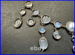 Antique Art Deco Necklace 1930's moonstone 9 karat 375 Yellow Gold (not singed)