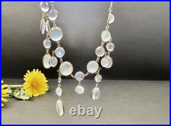 Antique Art Deco Necklace 1930's moonstone 9 karat 375 Yellow Gold (not singed)