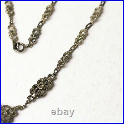 Antique Art Deco Onyx & Marcasite Necklace