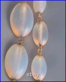 Antique Art Deco Opaline Opalescent Graduated Czech Glass Bead Necklace 19 VGVC