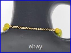 Antique Art Deco Plastic Green Bakelite Bead Chocker Necklace 16''L