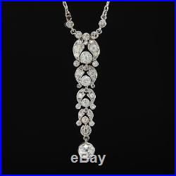 Antique Art Deco Rare Gorgeous Sensual Diamond Platinum Necklace Pendant