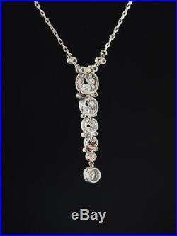 Antique Art Deco Rare Gorgeous Sensual Diamond Platinum Necklace Pendant