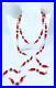 Antique Art Deco Red & Clear Glass Beaded Lariat Length Necklace 57