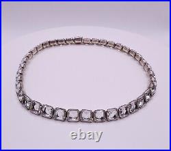 Antique Art Deco Rivere Choker Necklace Sterling Silver Signed H&H Extremely Rar