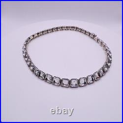 Antique Art Deco Rivere Choker Necklace Sterling Silver Signed H&H Extremely Rar